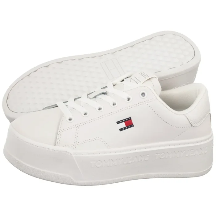 Sneakersy Tommy Hilfiger Tjw Script Cupsole Flatform Ecru EN0EN02961 YBL – zdjęcie 1