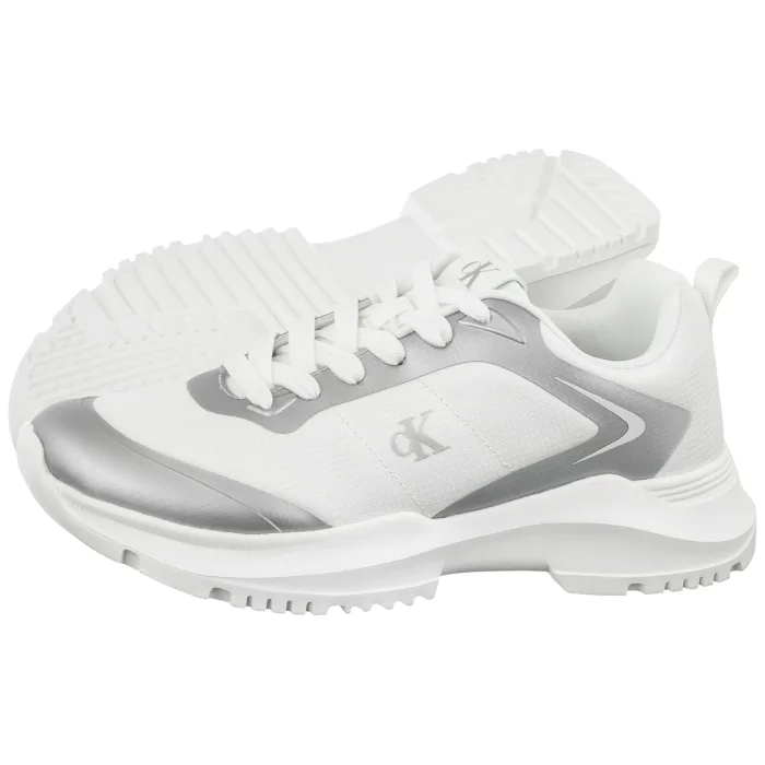 Sneakersy Calvin Klein Low Cut Lace-Up Sneaker Silver/White V3A9-83233-1844X059 – zdjęcie 1