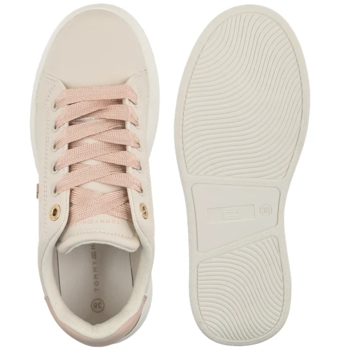 Sneakersy Tommy Hilfiger Low Cut Lace-Up Sneaker Milk/Nude T3A9-34253-1355B172   – zdjęcie 5