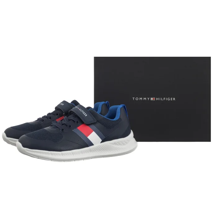 Buty Sportowe Tommy Hilfiger Flag Low Cut Lave-Up/Velcro Sneaker T1X9-34369-1843800 – zdjęcie 6