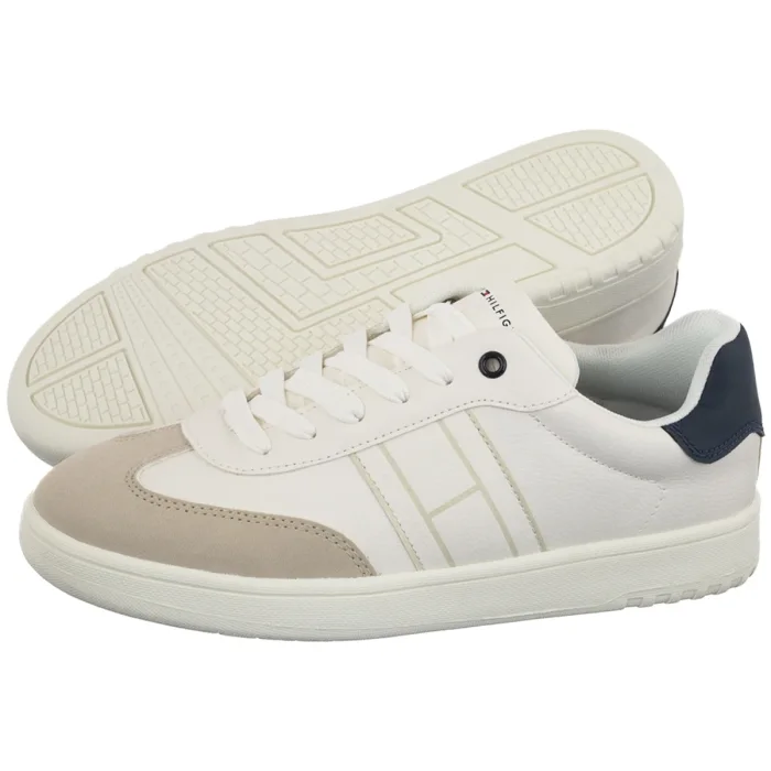 Sneakersy Tommy Hilfiger Low Cut Lace-Up Sneaker Beige/White/Blue T3X9-34355-1269Y007 – zdjęcie 1