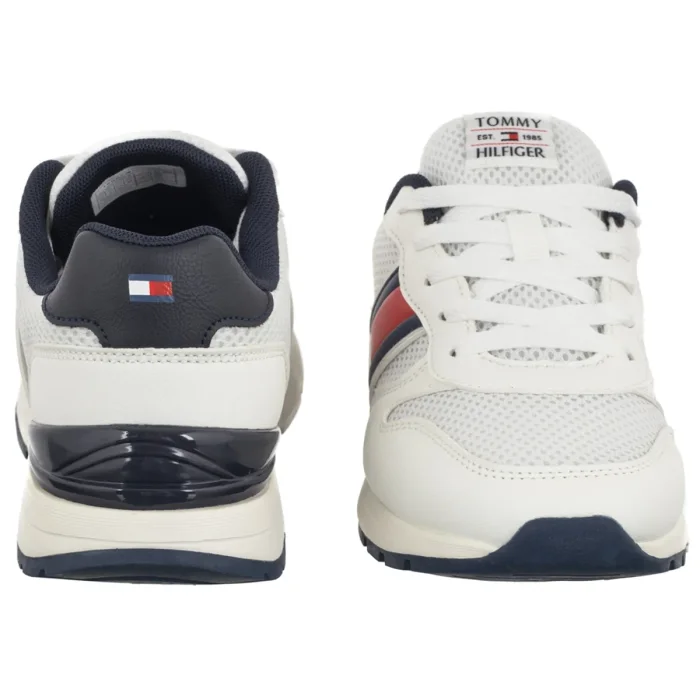 Sneakersy Tommy Hilfiger Flag Low Cut Lace-Up Sneaker White/Blue T3X9-34375-1697X336 – zdjęcie 4