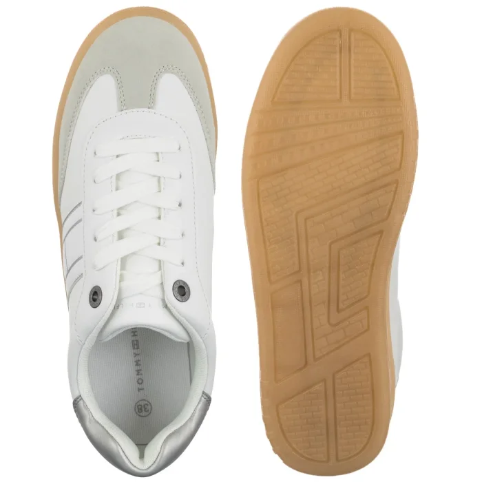 Sneakersy Tommy Hilfiger Low Cut Lace-Up Sneaker White/Silver T3A9-34242-1269X025 – zdjęcie 5