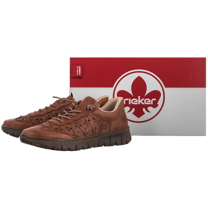 Półbuty Rieker Brązowy N1358-22 Brown – zdjęcie 6