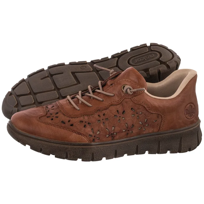 Półbuty Rieker Brązowy N1358-22 Brown – zdjęcie 1