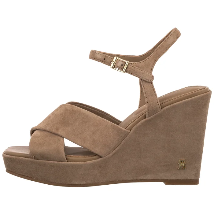 Sandały Tommy Hilfiger Suede Wrapped High Wedge Safari Canvas FW0FW09218 RBC – zdjęcie 2