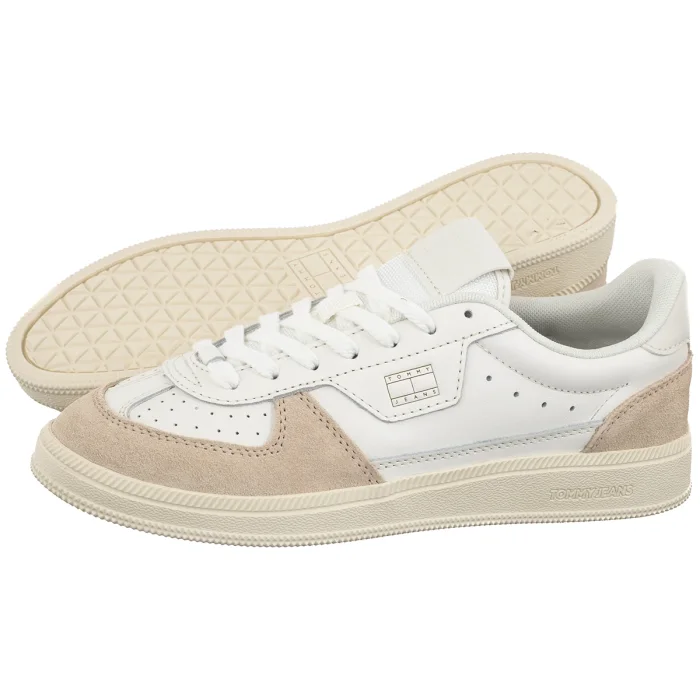 Sneakersy Tommy Hilfiger The Greenwivh Edge Leather Ecru/Newsprint EN0EN02988 01V – zdjęcie 1