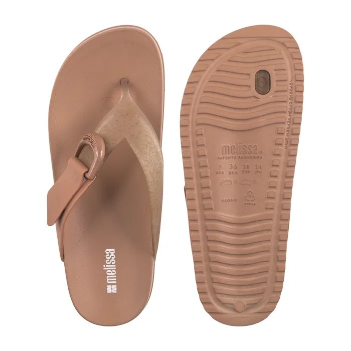 Japonki Melissa Cozy Thong Ad 37742/BN748 Brown/Glass Rice Husk – zdjęcie 5