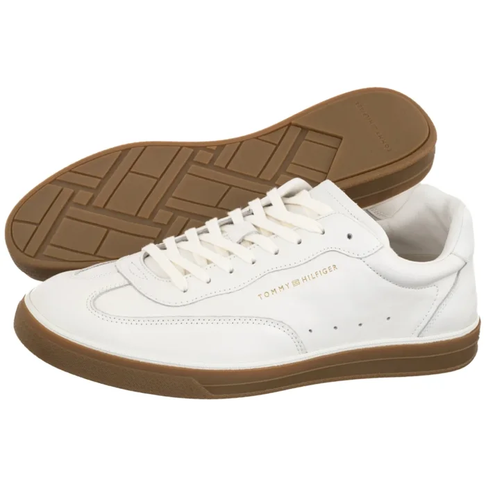 Półbuty Tommy Hilfiger Th Lo Lux Lth Ecru FM0FM05815 YBL – zdjęcie 1