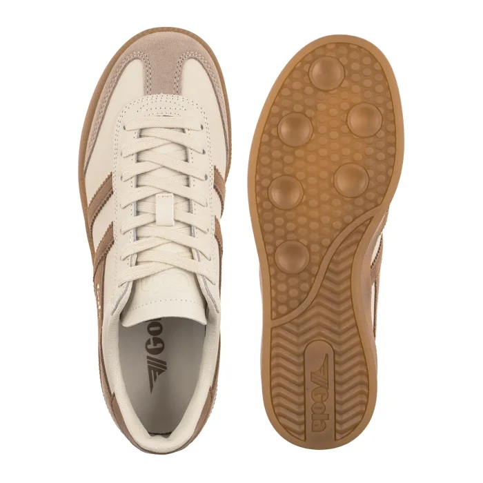 Sneakersy Gola Viper Leather Off White/Bone/Light Caramel/Gum CLB744 – zdjęcie 5