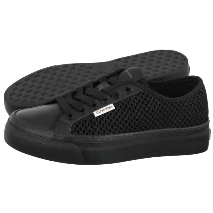 Sneakersy Calvin Klein Vulc Flatf Lace Up Lin Mesh Triple Black HW0HW02971 0GJ – zdjęcie 1