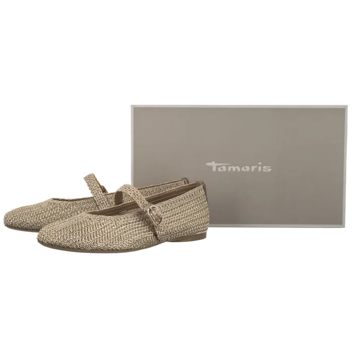 Baleriny Tamaris Brązowe 1-22125-46 900 Bronce – zdjęcie 6
