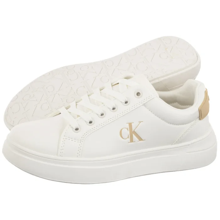 Sneakersy Calvin Klein Low Cutt Lace-Up Sneaker Off White/Beige V3X9-83300-1355A472 – zdjęcie 1