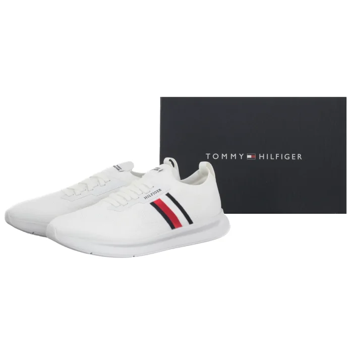 Sneakersy Tommy Hilfiger Lightweight Knitted Runner White FM0FM05756 YBS – zdjęcie 6