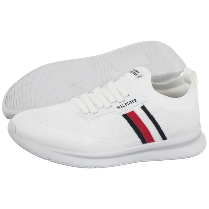 Sneakersy Tommy Hilfiger Lightweight Knitted Runner White FM0FM05756 YBS – zdjęcie 1