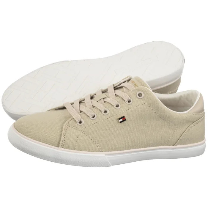 Tenisówki Tommy Hilfiger Th low Profile Vulc Canvas Classic Beige FW0FW09102 ACI – zdjęcie 1