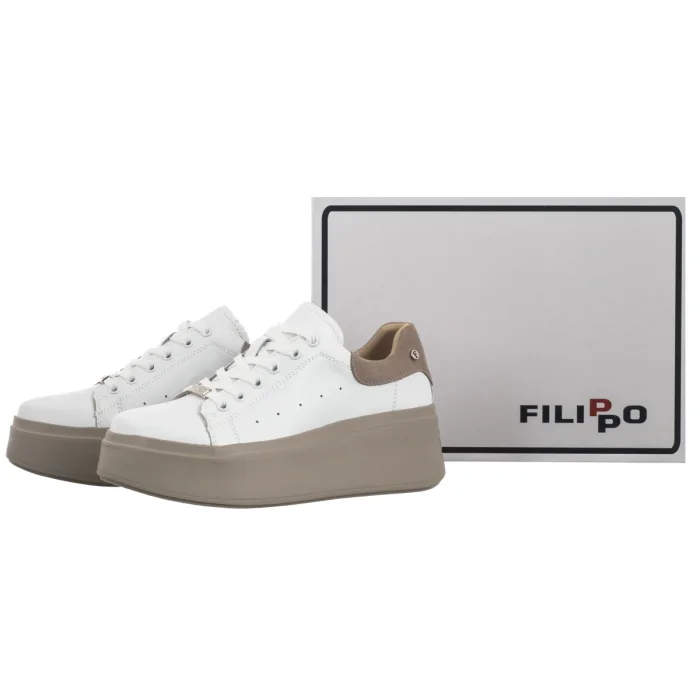 Sneakersy Filippo Białe/Beżowe DP7537/26 WH BE – zdjęcie 6