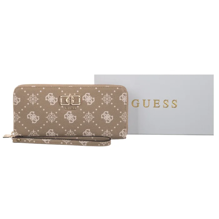 Portfel Guess Emelie Logo Slg Lrg Zip Around SWGP99 28146 Biscotti Logo – zdjęcie 6