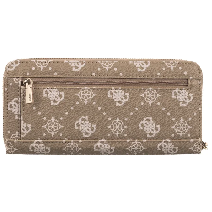 Portfel Guess Emelie Logo Slg Lrg Zip Around SWGP99 28146 Biscotti Logo – zdjęcie 2