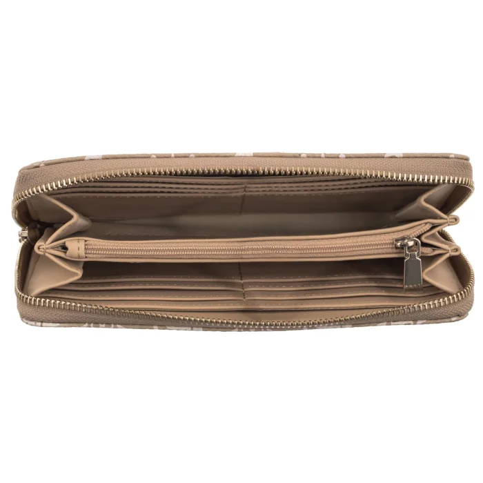 Portfel Guess Emelie Logo Slg Lrg Zip Around SWGP99 28146 Biscotti Logo – zdjęcie 5