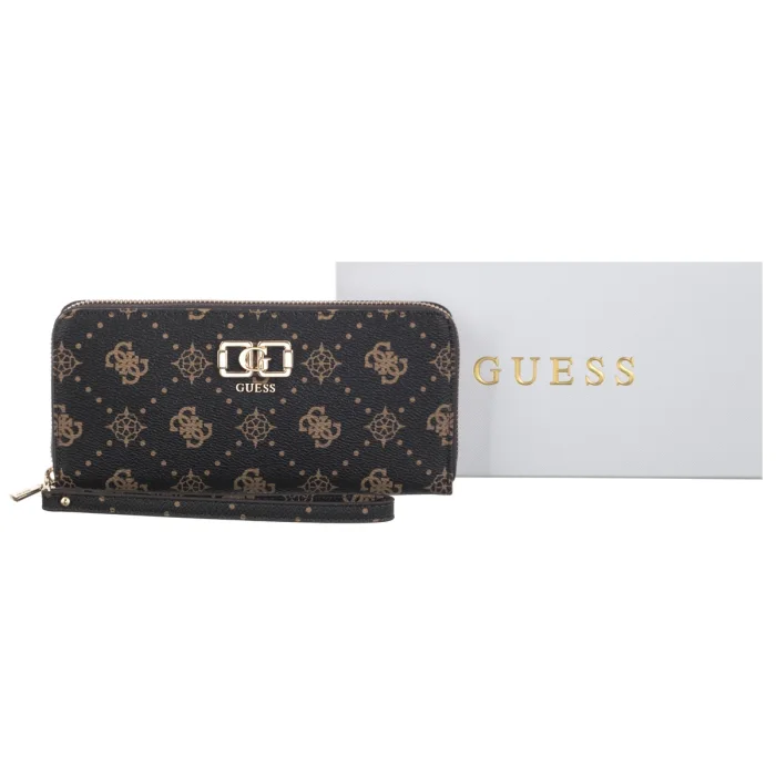 Portfel Guess Emelie Logo Slg Lrg Zip Around SWGP99 28146 Espresso Logo – zdjęcie 6
