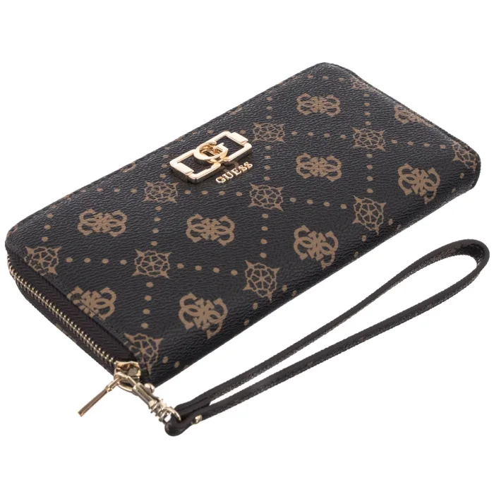 Portfel Guess Emelie Logo Slg Lrg Zip Around SWGP99 28146 Espresso Logo – zdjęcie 3