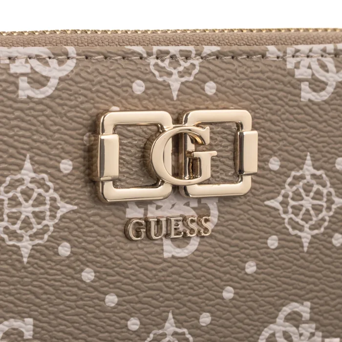 Portfel Guess Emelie Logo Slg Med Zip Around SWGP99 28140 Biscotti Logo – zdjęcie 4