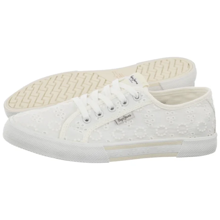 Tenisówki Pepe Jeans Brady Cute W Off White PLS300018 803 – zdjęcie 1
