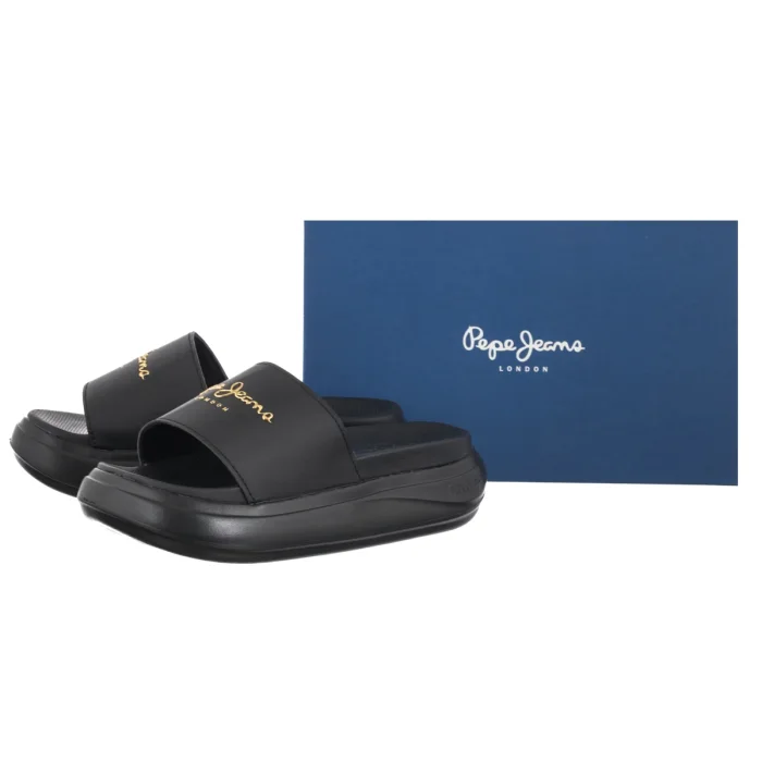 Klapki Pepe Jeans Bella Log W Black PLS700001 999 – zdjęcie 6