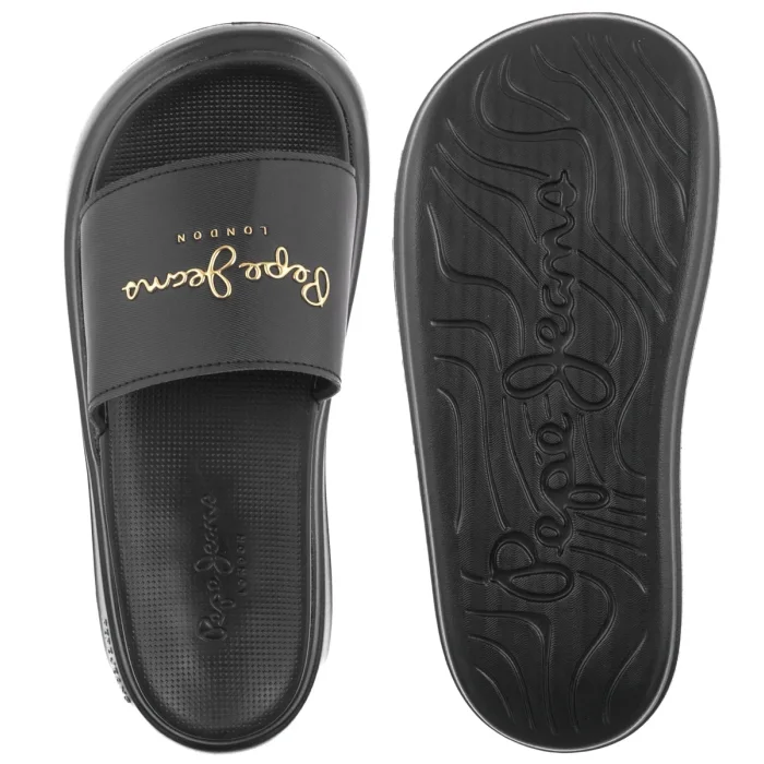Klapki Pepe Jeans Bella Log W Black PLS700001 999 – zdjęcie 5