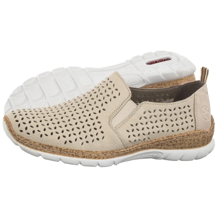 Półbuty Rieker Beżowe N4251-60 Beige – zdjęcie 1