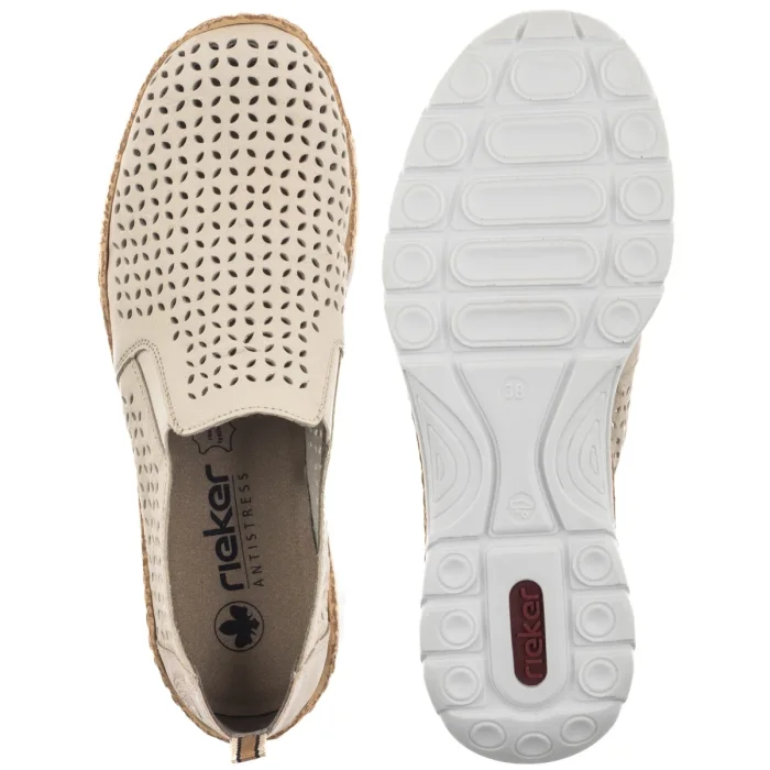 Półbuty Rieker Beżowe N4251-60 Beige – zdjęcie 5