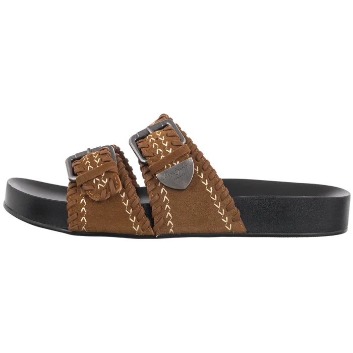 Klapki Pepe Jeans Agnes Ethenic W Nut Brown PLS900006 877 – zdjęcie 2