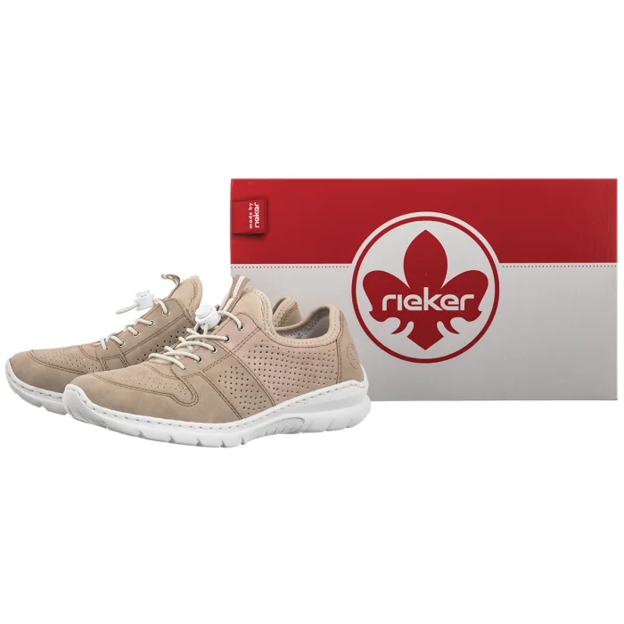 Sneakersy Rieker Białe L3254-62 Beige Combination – zdjęcie 6