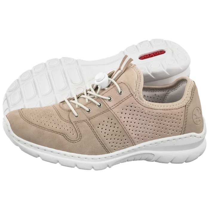 Sneakersy Rieker Białe L3254-62 Beige Combination – zdjęcie 1