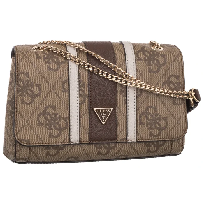 Torebka Guess Noelle II Cnvrtble XBody Flap HWQG96 72210 Latte Brown Logo – zdjęcie 1