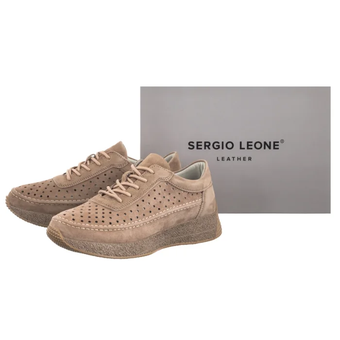 Półbuty Sergio Leone Jasnobrązowe SP 013 – zdjęcie 6