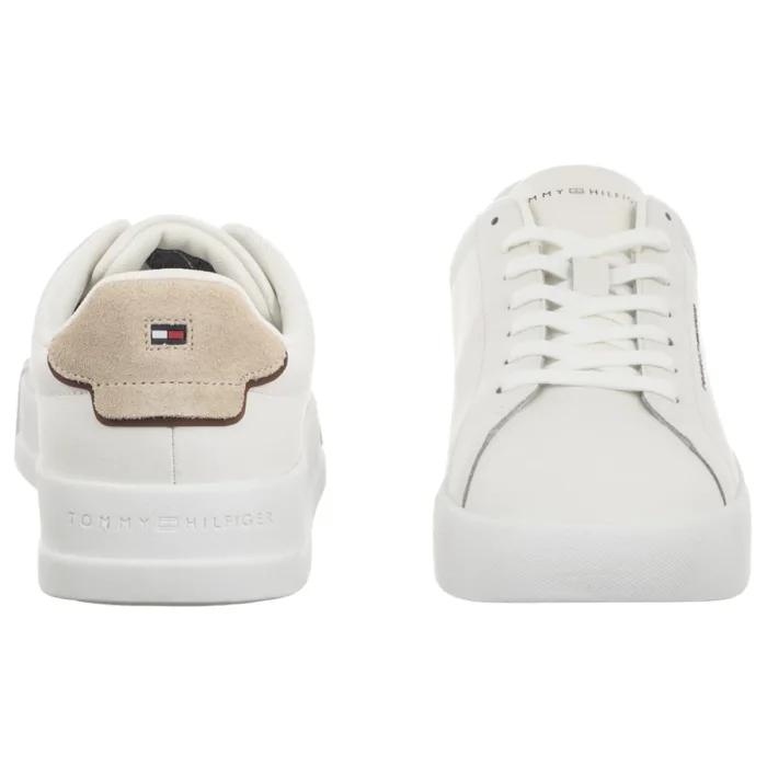 Sneakersy Tommy Hilfiger TH Court Lth Detail Ess Ecru/Classic Beige FM0FM05367 0LE – zdjęcie 4