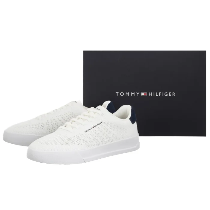 Sneakersy Tommy Hilfiger TH Court Knit White FM0FM05823 YBS – zdjęcie 6