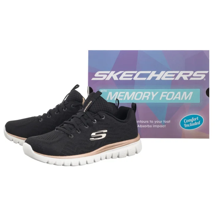 Buty Sportowe Skechers Graceful Grt Connected Black/Gold 12615/BKGD – zdjęcie 6