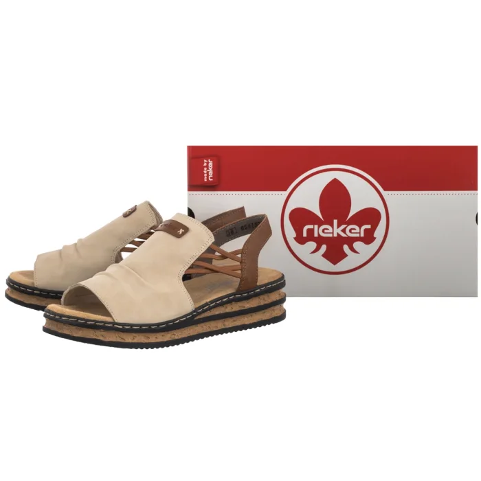 Sandały Rieker Beżowe 62962-60 Beige – zdjęcie 6
