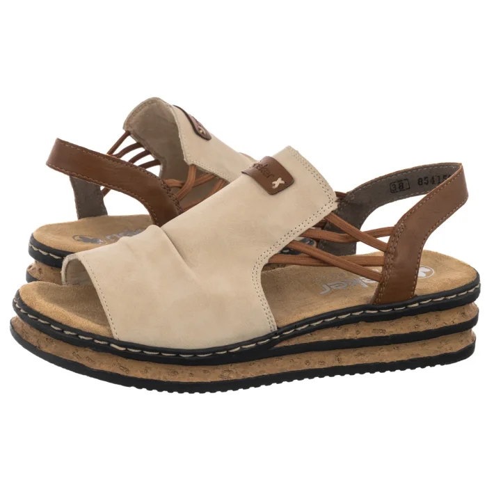 Sandały Rieker Beżowe 62962-60 Beige – zdjęcie 1