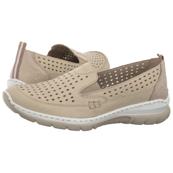 Półbuty Rieker Beżowe L32F4-60 Beige – zdjęcie 1