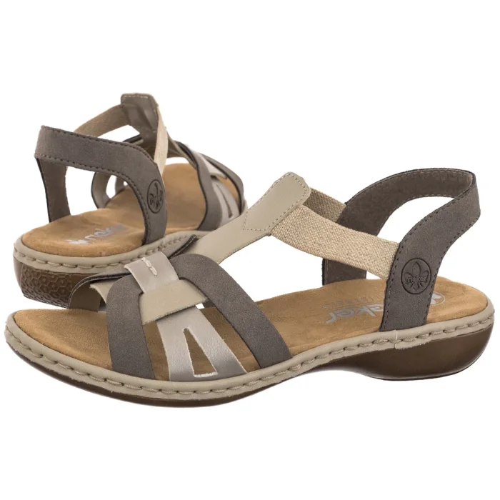 Sandały Rieker Beżowe 65918-64 Beige – zdjęcie 1