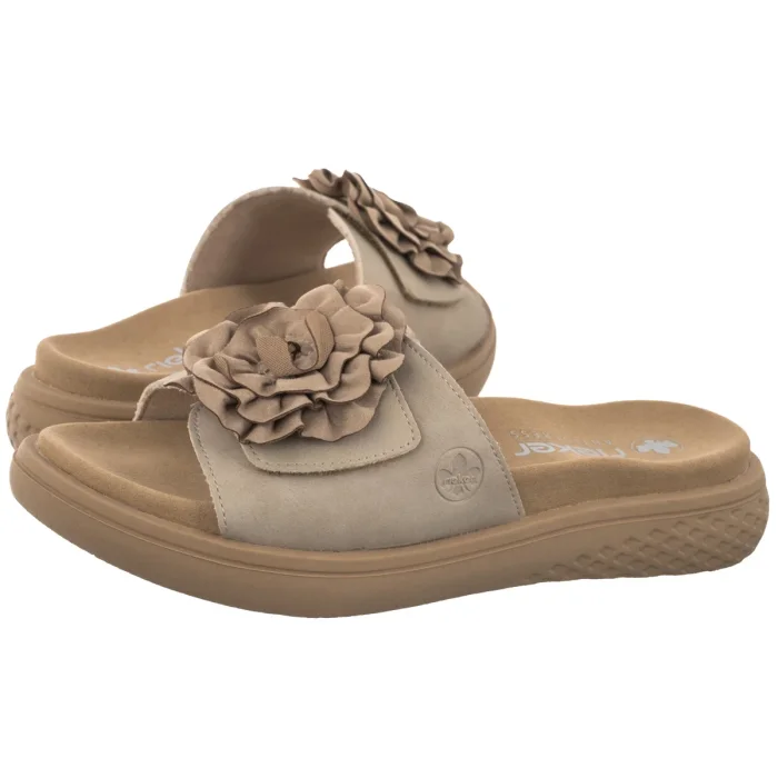Klapki Rieker Beżowe V1562-62 Beige – zdjęcie 1