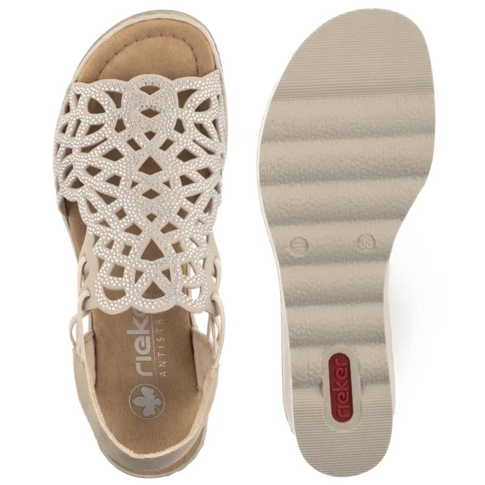 Sandały Rieker Beżowe 67465-62 Beige – zdjęcie 5