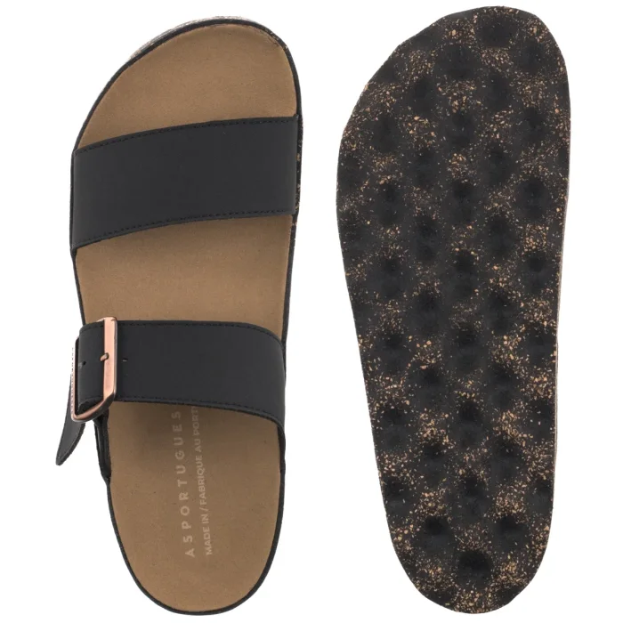 Klapki Asportuguesas Coly L Eco Nubuck Black P018225017 – zdjęcie 5