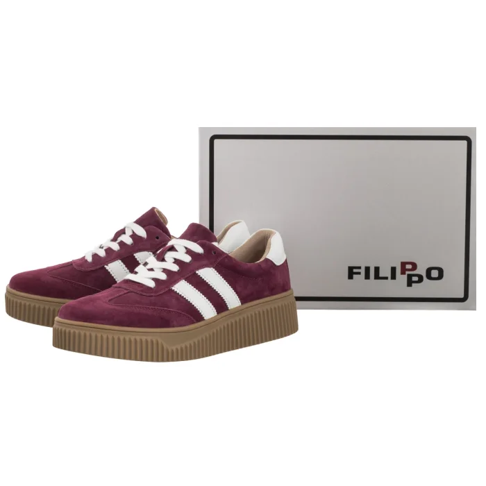 Sneakersy Filippo Bordowe DP6776/26 BG – zdjęcie 6