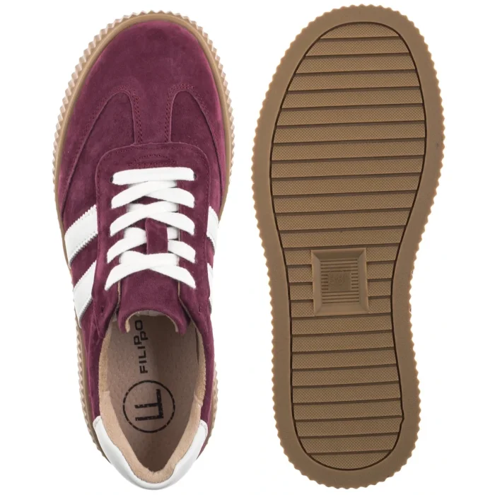 Sneakersy Filippo Bordowe DP6776/26 BG – zdjęcie 5