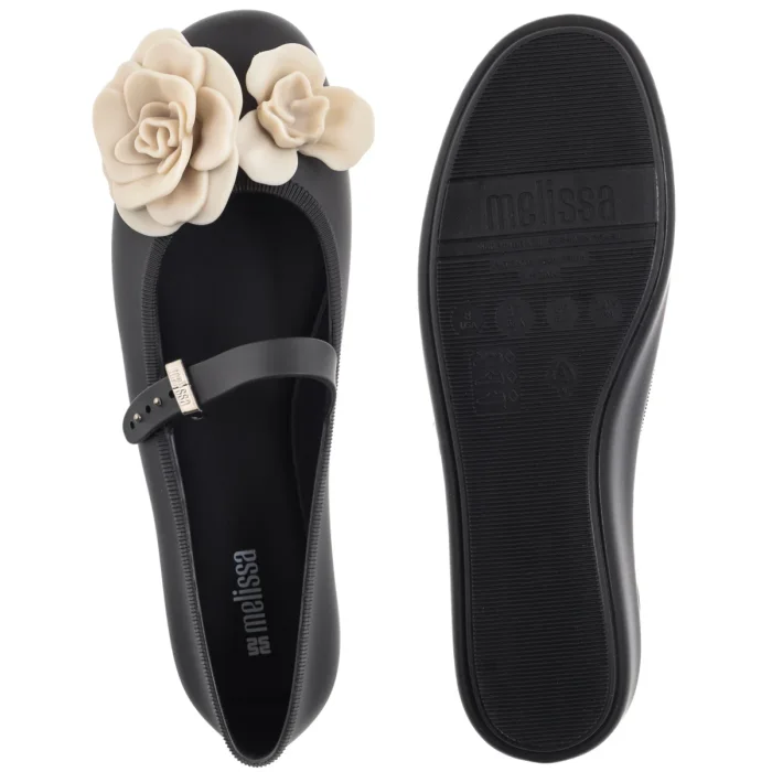 Baleriny Melissa Soft Ballerina Petals 37820/BO955 Black/Beige – zdjęcie 5